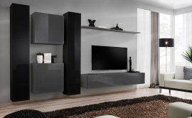 Regal für das Wohnzimmer Switch VI 330 cm - schwarz/grafit