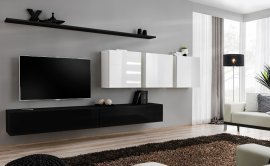 Regal für das Wohnzimmer Switch VII 340 cm - schwarz/weiß