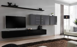 Regal für das Wohnzimmer Switch VII 340 cm - schwarz/graphit