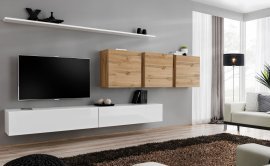 Regal für das Wohnzimmer Switch VII 340 cm - weiß/Wotan