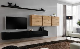 Regal für das Wohnzimmer Switch VII 340 cm - schwarz/wotan