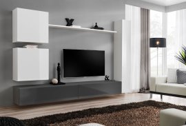 Regal für das Wohnzimmer Switch VIII 280 cm - weiß/graphit