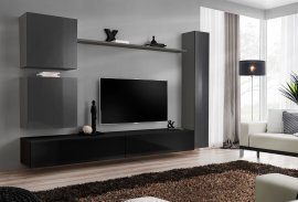 Regal für das Wohnzimmer Switch VIII 280 cm - graphit/schwarz