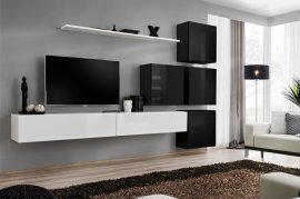 Regal für das Wohnzimmer Switch IX 310 cm - weiß/schwarz