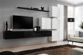 Regal für das Wohnzimmer Switch IX 310 cm - schwarz/weiß