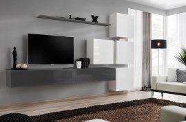 Regal für das Wohnzimmer Switch IX 310 cm - Graphit/Weiß