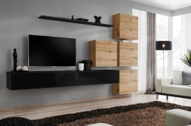 Regal für das Wohnzimmer Switch IX 310 cm - Schwarz/Wotan