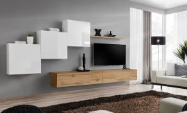 Regal für das Wohnzimmer Switch X 330 cm - Weiß/Wotan