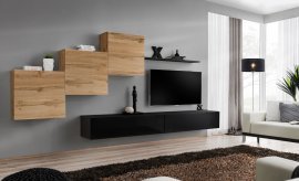 Regal für das Wohnzimmer Switch X 330 cm - Wotan/Schwarz