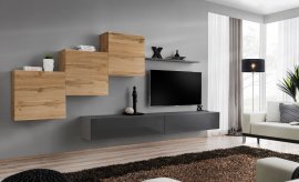 Regal für das Wohnzimmer Switch X 330 cm - Wotan/Graphit