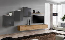 Regal für Wohnzimmer Switch X 330 cm - Graphit/Wotan
