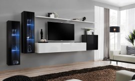 Regal für das Wohnzimmer Switch XI 330 cm LED - schwarz/weiß