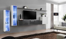 Regal für das Wohnzimmer Switch XI 330 cm LED - weiß/grafit