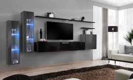 Regal für Wohnzimmer Switch XI 330 cm LED - Graphit/Schwarz