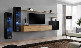 Regal für das Wohnzimmer Switch XI 330 cm LED - schwarz/wotan