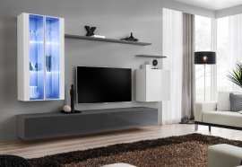 Regal für das Wohnzimmer Switch XII 270 cm LED - Weiß/Graphit