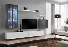 Regal für das Wohnzimmer Switch XII 270 cm LED - Graphit/Weiß