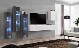 Regal für das Wohnzimmer Switch XIII 330 cm LED - graphit/weiß