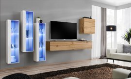 Regal für das Wohnzimmer Switch XIII 330 cm LED - weiß/wotan