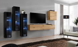 Regal für das Wohnzimmer Switch XIII 330 cm LED - schwarz/wotan