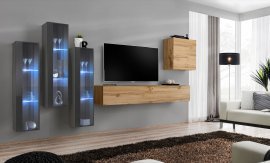 Regal für das Wohnzimmer Switch XIII 330 cm LED - Graphit/Wotan