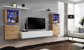 Regal für das Wohnzimmer Switch XIV 320 cm LED - Wotan/Weiß