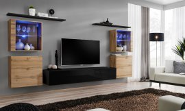 Regal für das Wohnzimmer Switch XIV 320 cm LED - Wotan/Schwarz