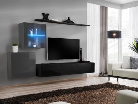 Regal für das Wohnzimmer Switch XV 250 cm LED - graphit/schwarz