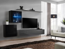 Regal für das Wohnzimmer Switch XV 250 cm LED - schwarz/grafit