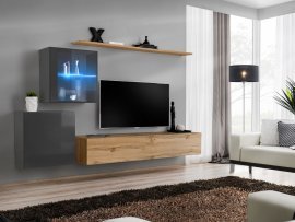 Regal für das Wohnzimmer Switch XV 250 cm LED - Graphit/Wotan