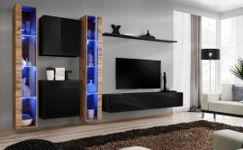 Regal für das Wohnzimmer Switch XVI 330 cm LED - Wotan/schwarz