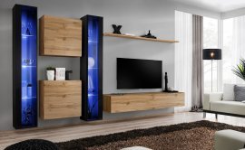 Regal für das Wohnzimmer Switch XVI 330 cm LED - schwarz/wotan