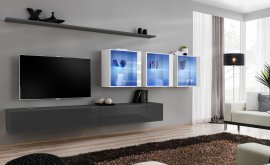 Regal für das Wohnzimmer Switch XVII 340 cm LED - graphite/weiß