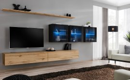 Regal für das Wohnzimmer Switch XVII 340 cm LED - Wotan/schwarz