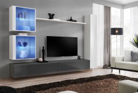 Regal für das Wohnzimmer Switch XVIII 280 cm LED - Weiß/Grafit