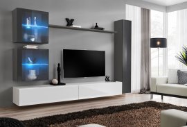 Regal für das Wohnzimmer Switch XVIII 280 cm LED - graphit/weiß