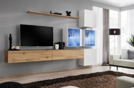 Regal für das Wohnzimmer Switch XIX 310 cm LED - Wotan/Weiß
