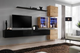 Regal für das Wohnzimmer Switch XIX 310 cm LED - schwarz/wotan