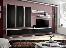 Regal für das Wohnzimmer FLY E1 320 cm - weiß/schwarz