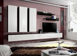 Regal für das Wohnzimmer FLY E1 320 cm - schwarz/weiß