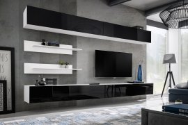Regal für das Wohnzimmer FLY I1 320 cm - weiß/schwarz