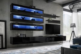 Regal für das Wohnzimmer FLY J2 320 cm LED - schwarz