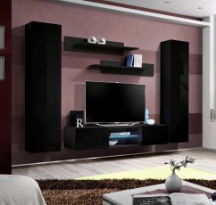Regal für das Wohnzimmer FLY O1 260 cm LED - schwarz