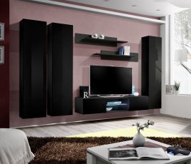 Regal für das Wohnzimmer FLY P1 310 cm LED - schwarz