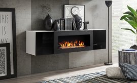 Kommode mit Kamin FLY SBK - weiß/schwarz