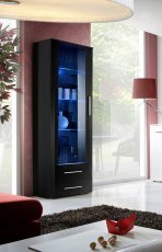 Vitrine Neo I LED - schwarz/schwarzer Glanz