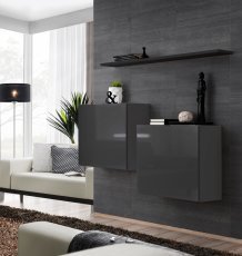 Regal für das Wohnzimmer Switch SB I - graphit/schwarz