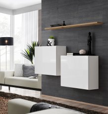 Regal für das Wohnzimmer Switch SB I - Weiß/Wotan Eiche