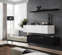 Regal für das Wohnzimmer Switch SB II - weiß/schwarz