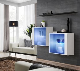 Regal für das Wohnzimmer Switch SB III LED - Weiß/Schwarz
